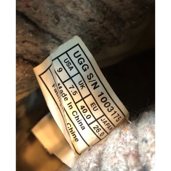 UGG Cambridge Knit Chestnut Suede Belted Boots Sheepskin Womens 9 (v4m) - Picture 10 of 11